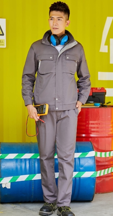 新品!格安☆ かっこいい作業服 四季用 男女兼用 上下セット灰色 ☆XL拍卖