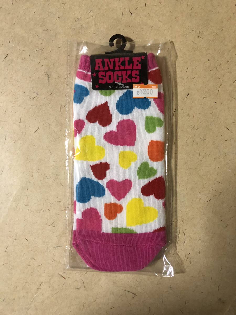 【同梱不可!】アンクル ソックス(靴下)ピンク / ハート ★23~25㎝拍卖
