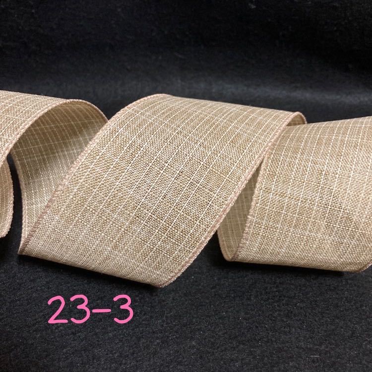 3.リボン切り売り 3m ジュートリボン 麻風リボン クリスマスリボン ベージュ ワイヤーエッジリボン拍卖