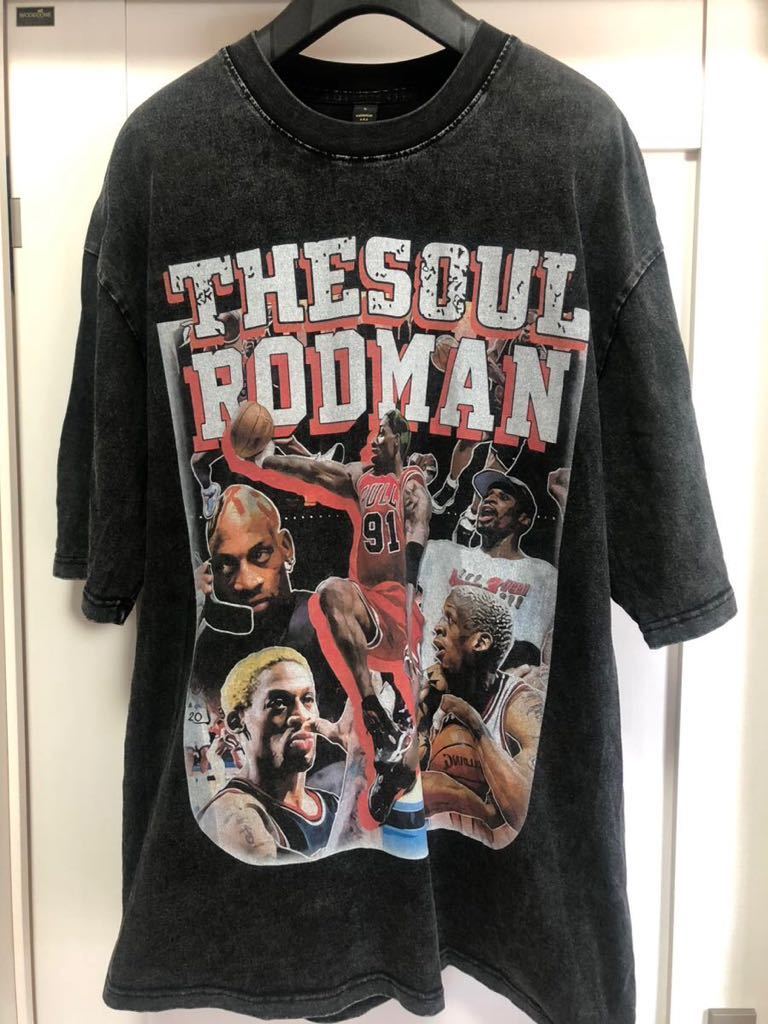 DENNS RODNAN デニスロッドマン 厚手 黒Tシャツ バスケ Lサイズ拍卖