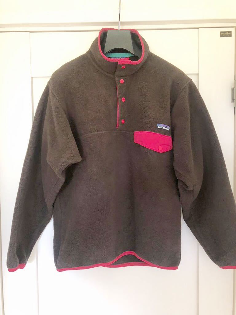 Patagonia 90年代 オールド プルオーバー フリースジャケット 茶XS レトロ拍卖