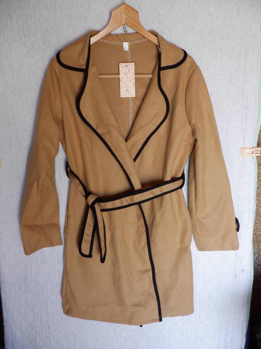 *ONLISA コート ガウンにもなります。 ベージュ LLサイズ 新品 未使用品拍卖