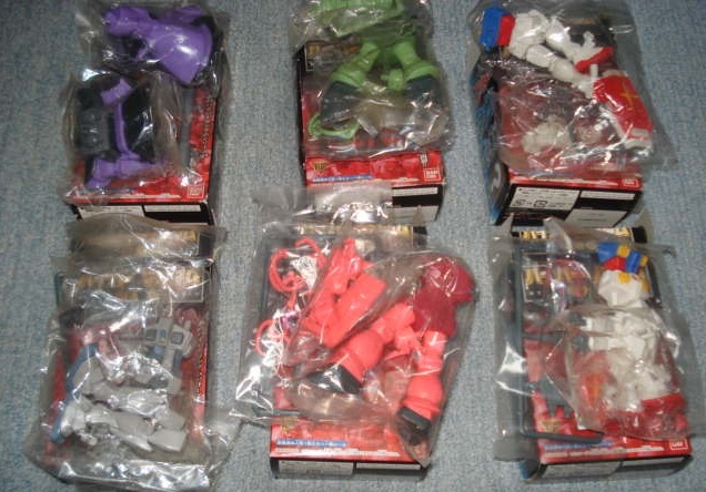 ◆【ハイパーガンダム復刻版:ビニール未開封・BANDAI食玩合計6体(5種類)】RX-78-2ガンダム,G3ガンダム,量産型ザクⅡ,シャア専用ザクⅡ,ドム拍卖