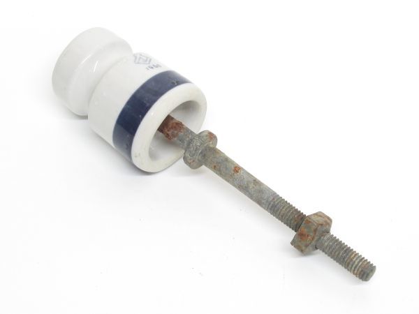 昭和レトロ「低圧ピン碍子 青線入 1960年(昭和35年)製」洗浄実施済 当時物【全長約19cm】アンティーク インテリア 電柱 雑貨 送料520円拍卖