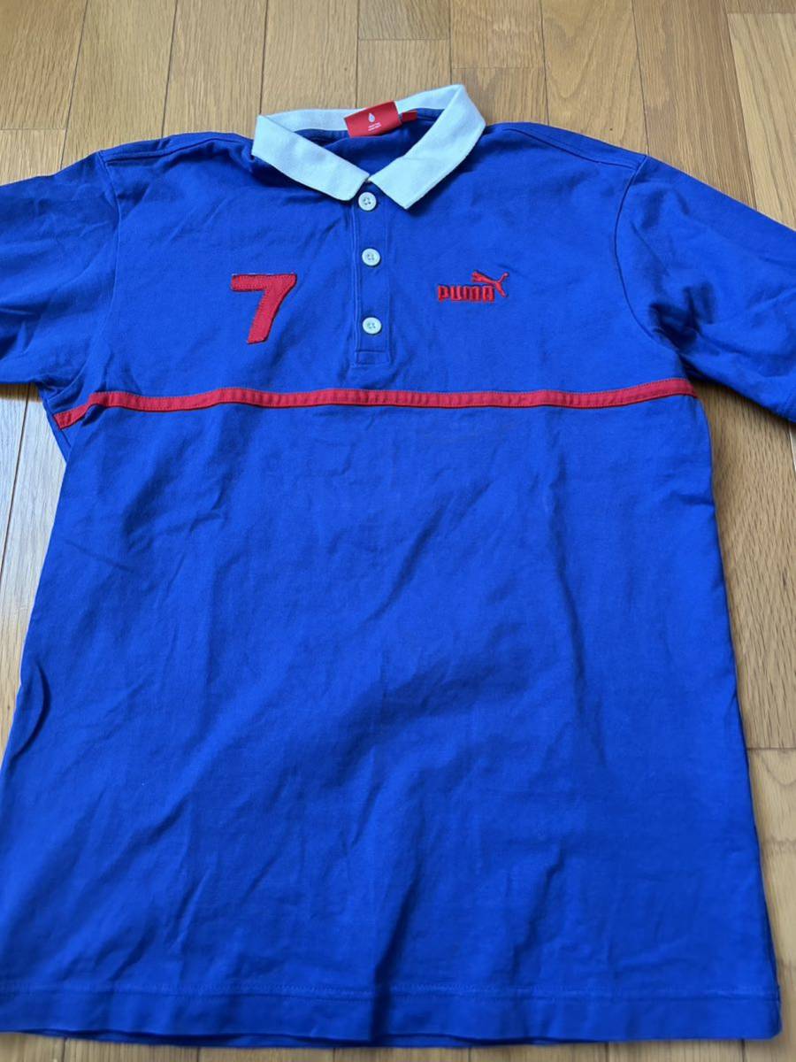 160cm■PUMA プーマ 半袖ポロシャツ青拍卖