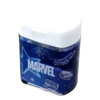 @【即決】▽鉛筆削り▽ カミオジャパン MARVEL 2WAYタイプ 学校 手動えんぴつ削り コンパクト 持ち運び マーベル ブルー 文具 // 18044拍卖