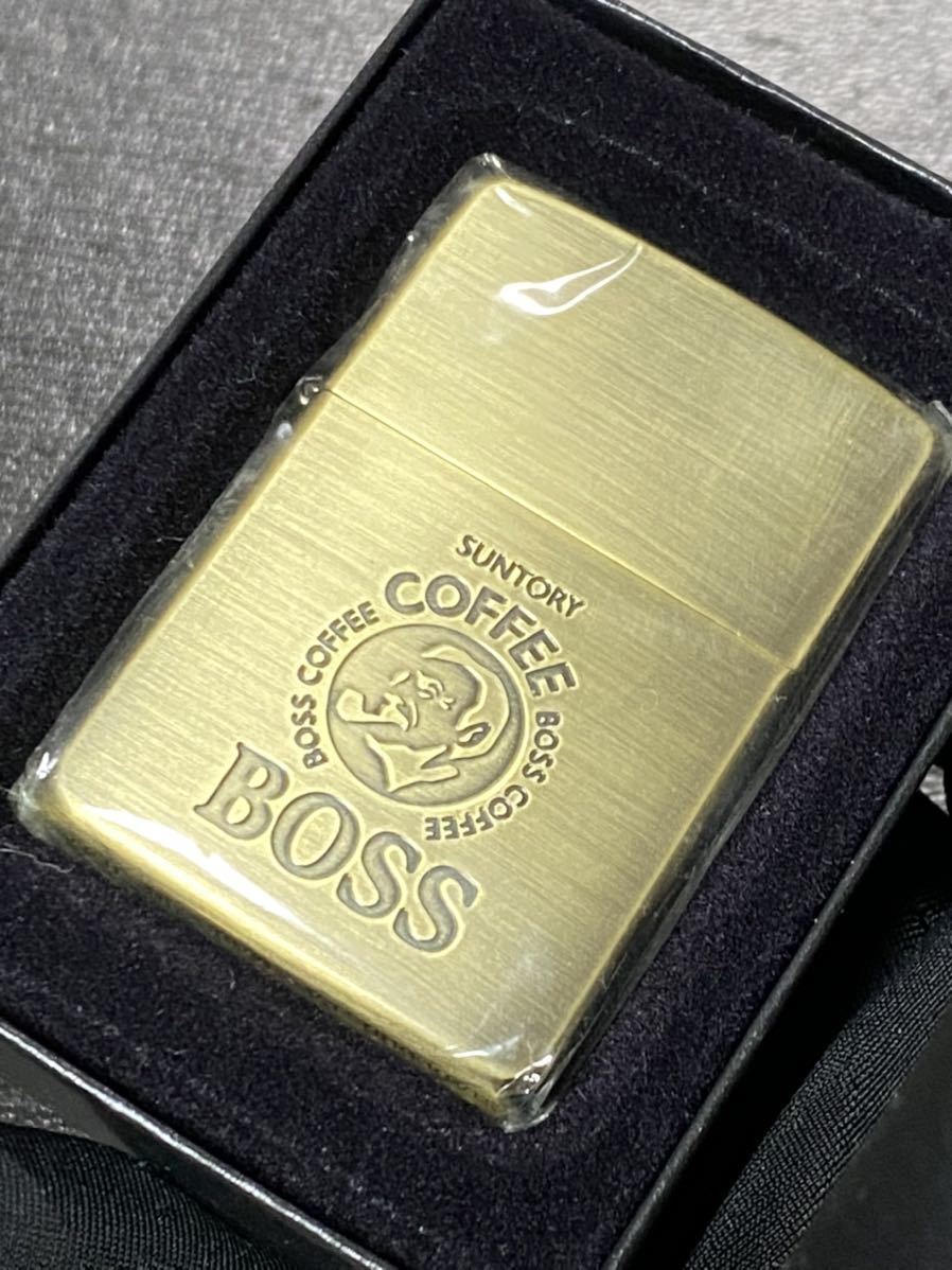 zippo GOLD SUNTORY BOSS COFFEE  希少モデル ヴィンテージ 1995年製 ゴールド サントリー ボス コーヒー ケース 保証書付き拍卖