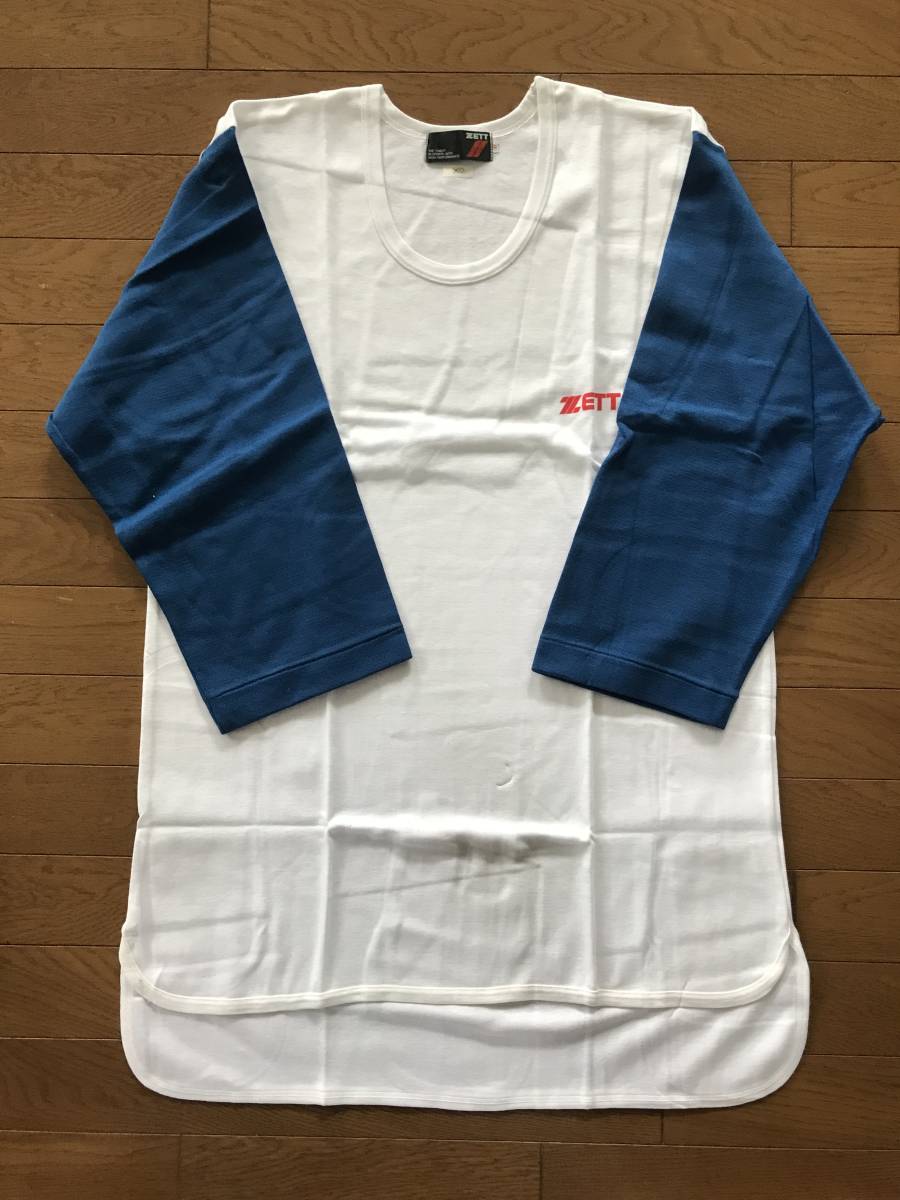 当時物 未使用 デッドストック ZETT 野球アンダーシャツ 5分袖 Uネック サイズ:O  TM9485拍卖