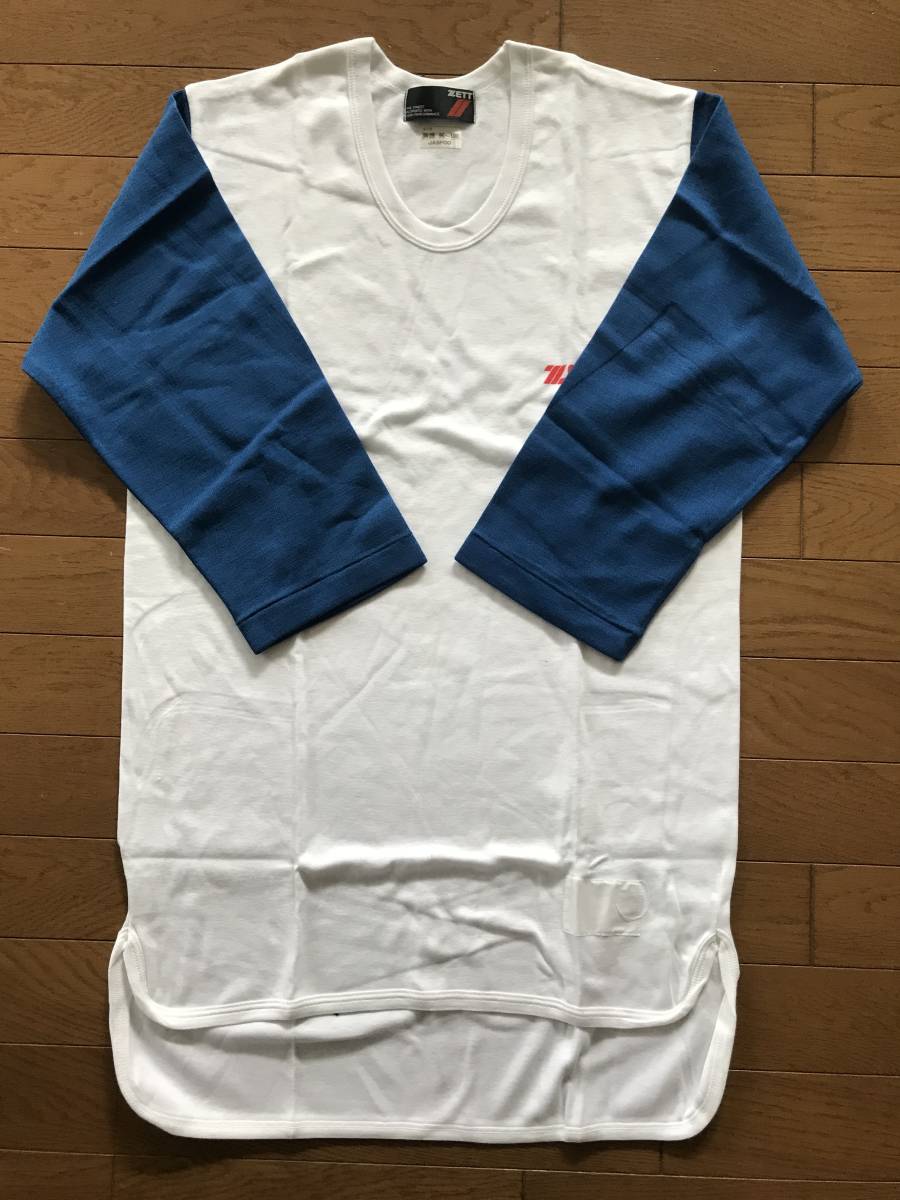 当時物 未使用 デッドストック ZETT 野球アンダーシャツ 5分袖 Uネック サイズ:O  TM9488拍卖