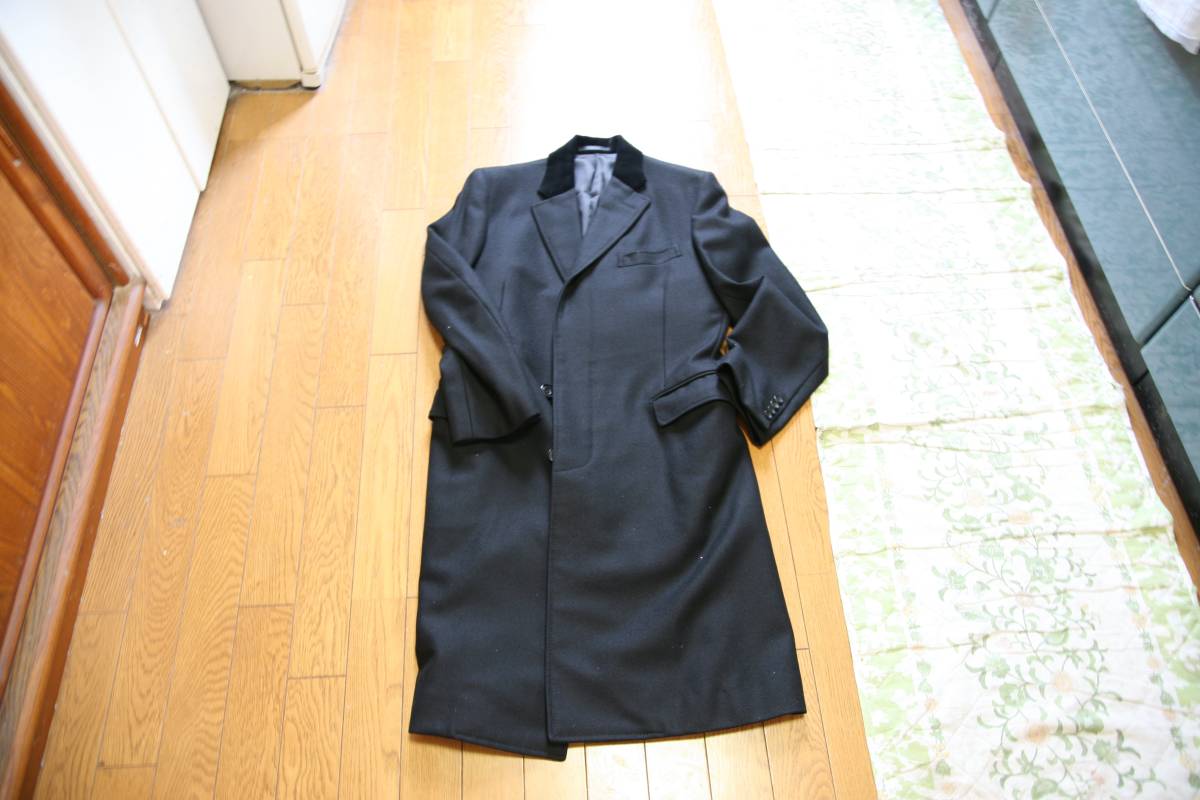 batak バタク チェスターフィールドコート ブラック 黒 34拍卖