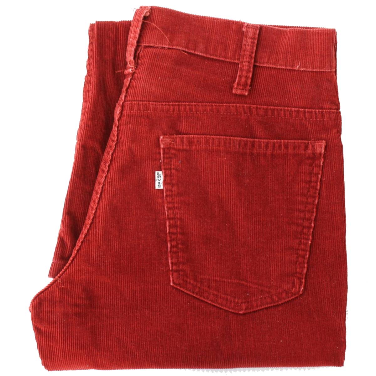 (20702)美品70s-80s MADE IN USA LEVISリーバイス663-1584ベルボトム フレアパンツW31 (コーデュロイ バーガンディ赤ワインレッド42TALON)拍卖