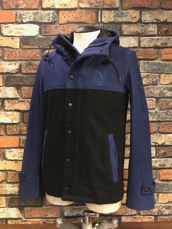 G138 メンズブルゾン Rhythm of Life UNITED ARROWS ユナイテッドアローズ カジュアル ウール メルトン 無地 ネイビー ブラック 刺繍/ M拍卖