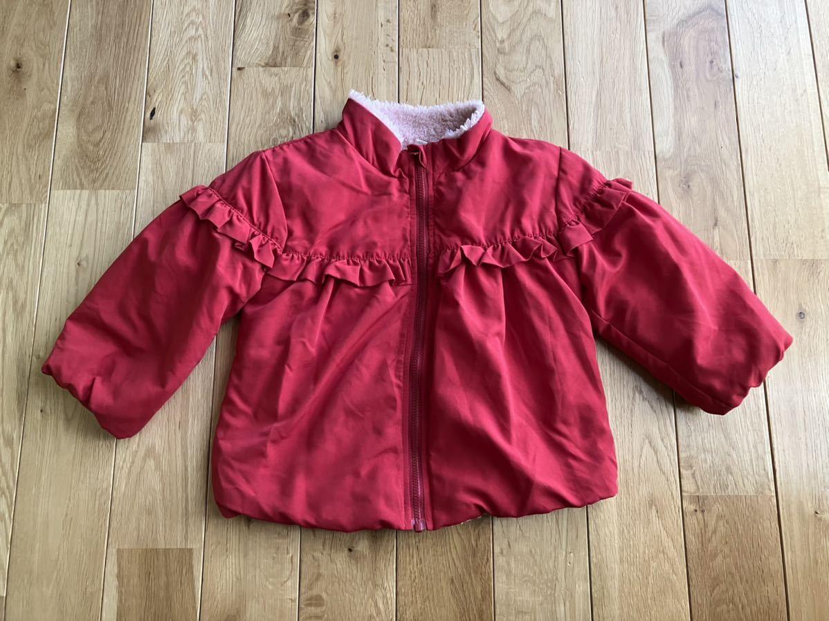 新品 西松屋 女の子 ベビー うらボア アウター ジャンパー 赤 95センチ拍卖