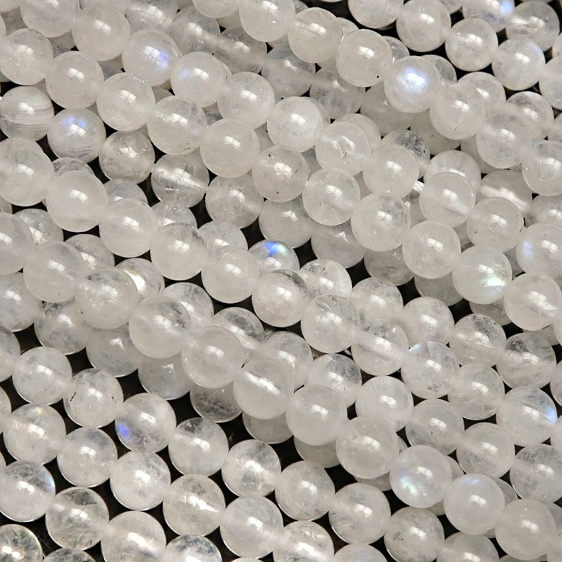 レインボームーンストーン 丸玉 4mm【1連販売】 / 6-18 RM4M拍卖