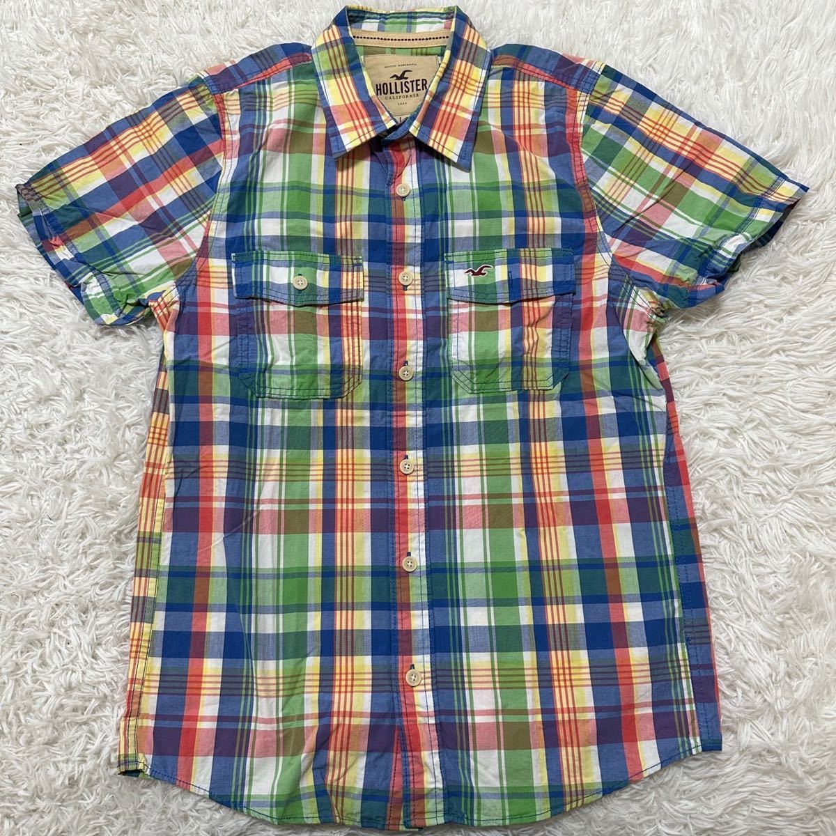 半袖シャツ チェックシャツ ホリスター L拍卖