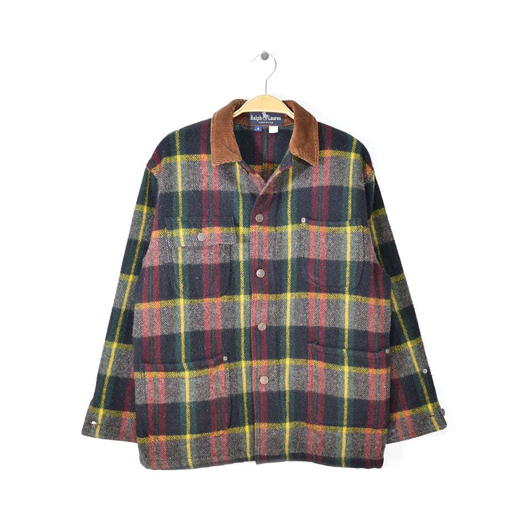 【送料無料】70s ラルフローレン USA製 初期ラルフタグ ウール ヴィンテージジャケット 襟コーデュロイ RALPH LAUREN サイズS 古着 @DZ0408拍卖