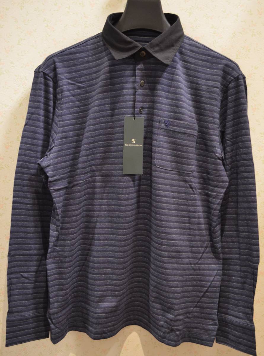 新品  未使用 タグ付き  男性 メンズ  SCOTCH HOUSE スコッチハウス  長袖ポロシャツ LLサイズ 拍卖