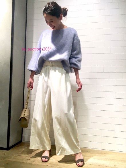 NOBLE ノーブル ◆ 新品 ラングヘアシャギーワイドスリーブプルオーバー ◆ サックスブルー拍卖