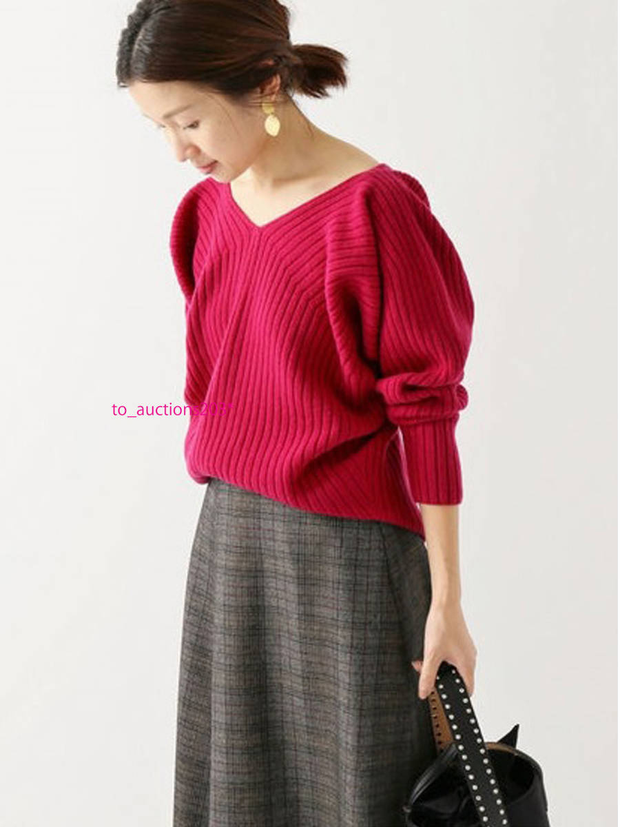 IENA イエナ ◆ 新品 ウールカシミヤホールガーメントワイドリブプルオーバー ピンク ◆ \17,280税込-拍卖