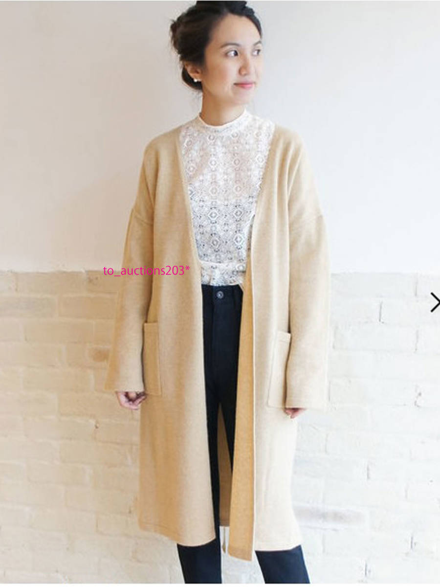 FRAMeWORK フレームワーク ◆ 新品 エクストラファインラムウールカーディガン ベージュ ◆ \31,320税込-拍卖