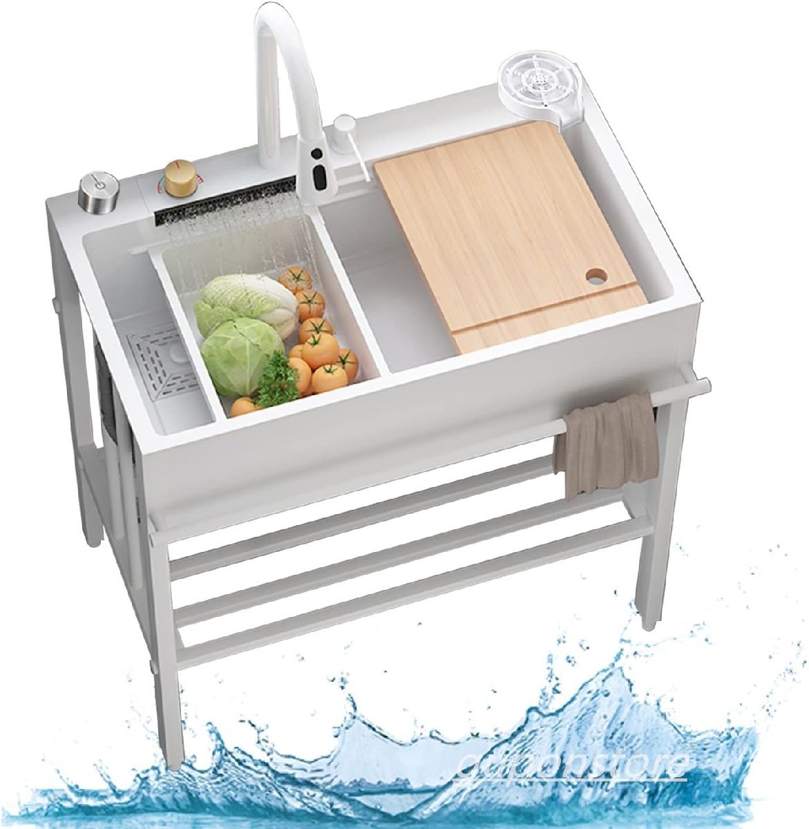 人気推薦★ 流し台 簡易流し台 流し台 屋外 ガーデンシンク 1槽洗面台 シングルボウルシンク置き場付き 錆びにくい シンクが深い ガーデン拍卖