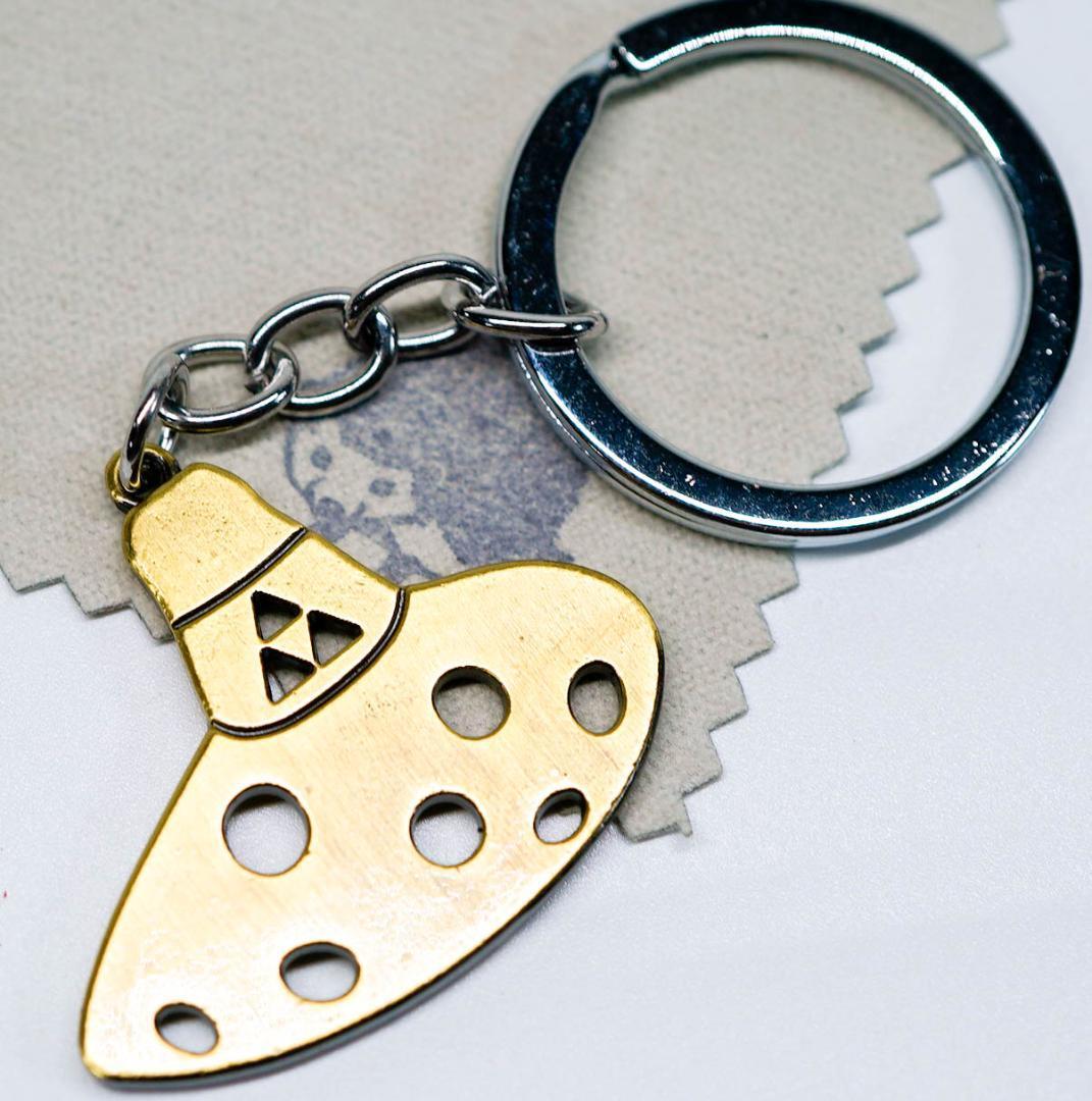 キーホルダー ゼルダの伝説 オカリナ4cm リンク 銀吊 布巾付【残5のみ】拍卖