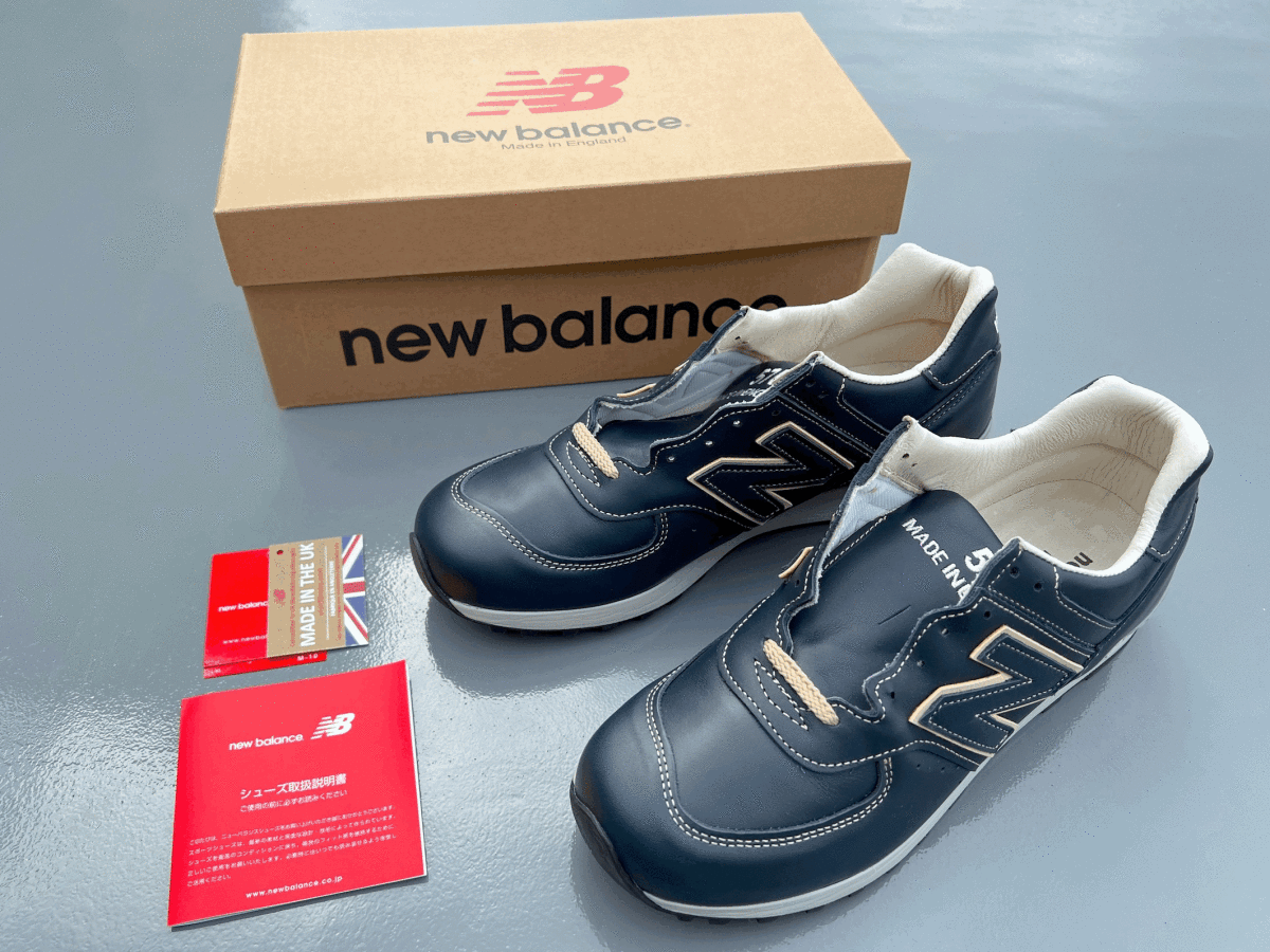 【LIMITED EDITION】NEW BALANCE LM576UK SHI NAVY UK製 US8.5 26.5cm オールレザー 新品 限定 M576イギリス英国製 ネイビー NB スニーカー拍卖