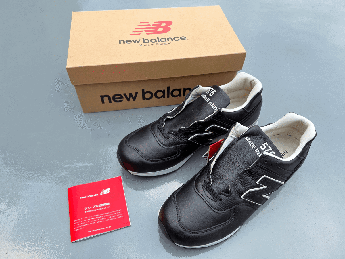 【LIMITED EDITION】NEW BALANCE LM576UK BKU BLACK UK製 US9 27cm オールレザー 新品 限定 M576 イギリス英国製 ブラック NB スニーカー拍卖
