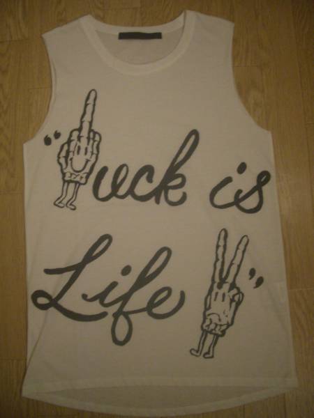 即決☆未着☆glad news グラッドニュースFUCK IS LIFEタンク♪ L拍卖