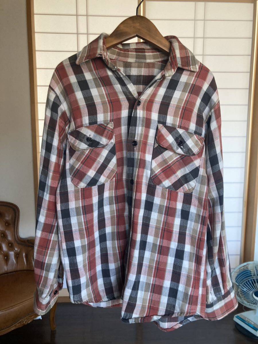 ビンテージ 厚手 ネルシャツ チェック柄 チェックシャツ拍卖