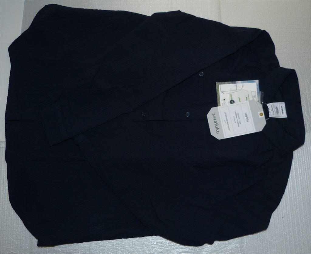 ★ 新品タグ付き 背中ベンチレーションで風通し良い長袖シャツ ネイビー レディース M ★拍卖