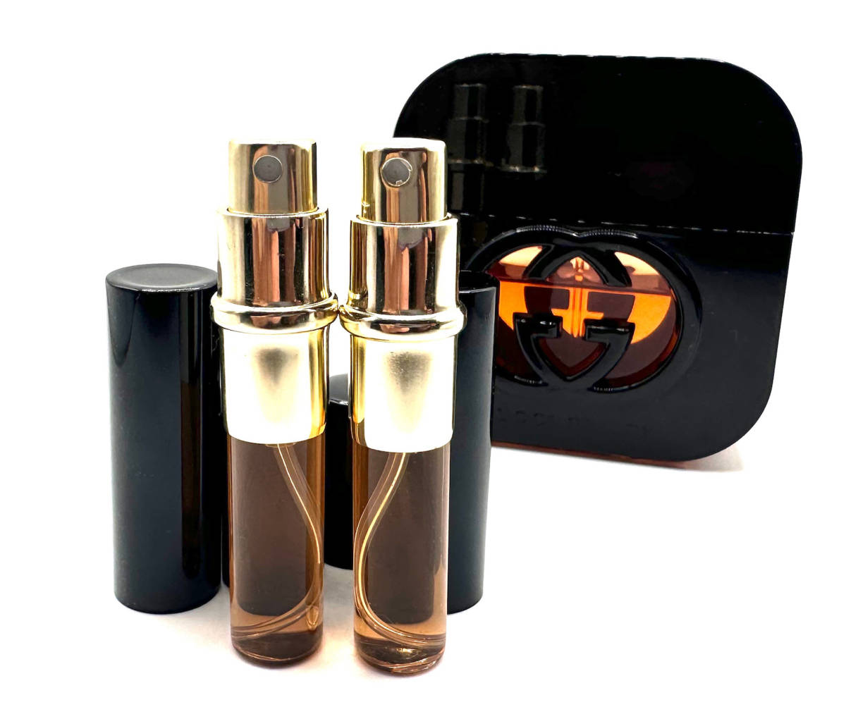 ★グッチ香水・GUCCI・GUILTY BLACK EDT. SPRAY 3.5ml入 Spray×2本 ※画像左側の小(黒)スプレー2本のみ出品です。拍卖
