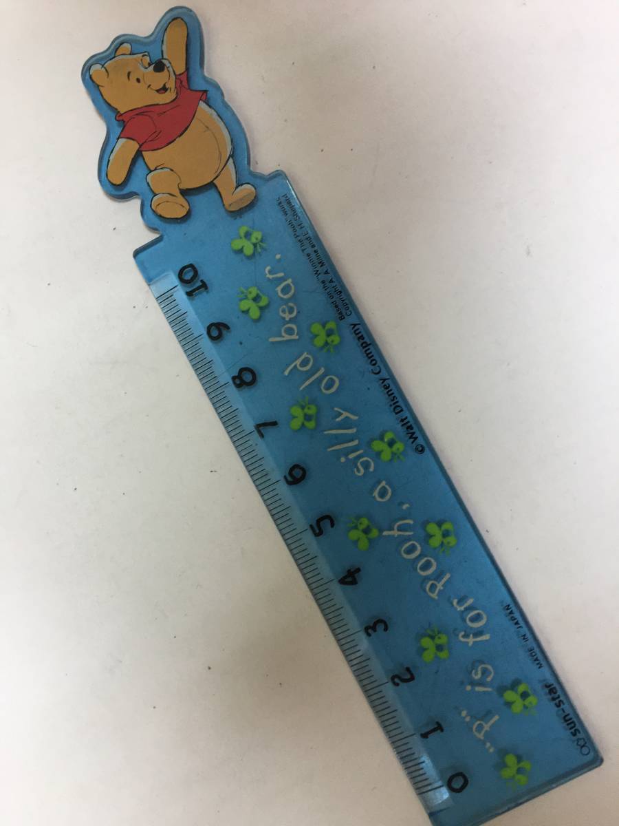 くまのプーさん「ダイカット10㎝定規」本体.抗菌剤入り Walt Disney Co. San-Star サンスター(わかさいも箱保管)拍卖