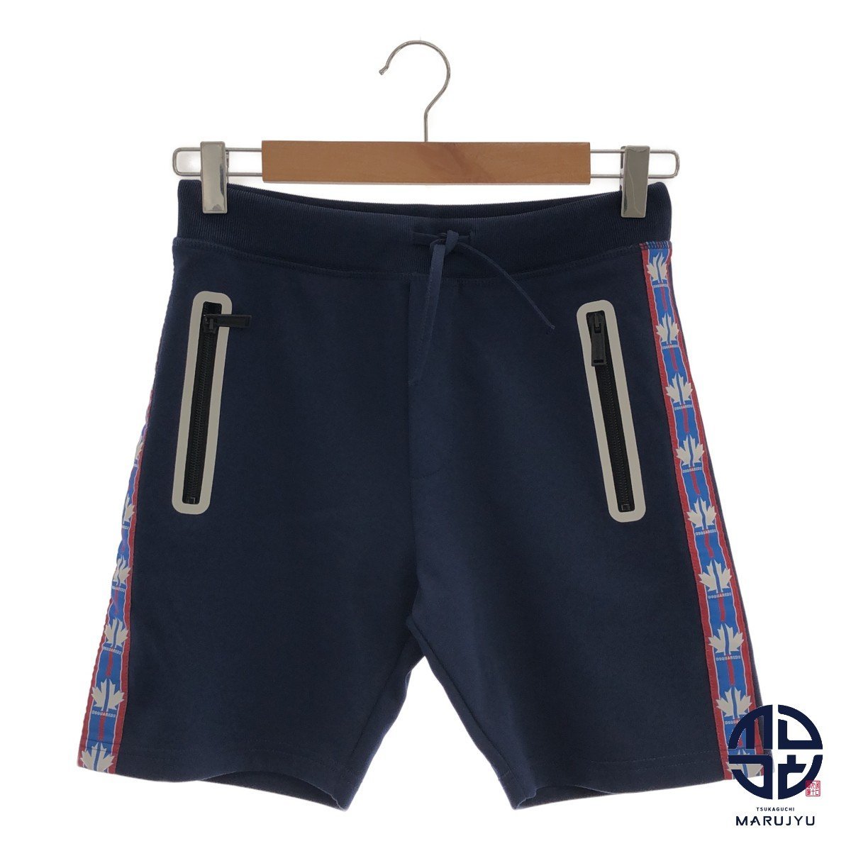Dsquared2 ディースクエアード DQ049P ネイビー ジャージー ハーフパンツ パンツ ポケット付き キッズ 12Y 子供服 アパレル拍卖