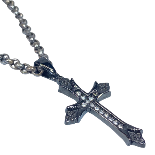 SYMPATHY OF SOUL シンパシーオブソウル S.O.S fp ネックレス チェーン クロス ブラック ラインストーン拍卖