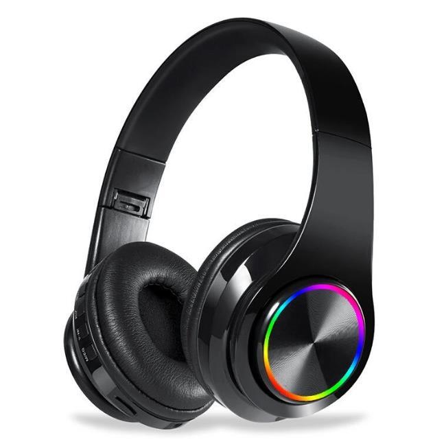 ヘッドホン LEDブルートゥースヘッドセット 折りたたみ式ワイヤレスオーバーイヤーゲーミングヘッドセット x257拍卖