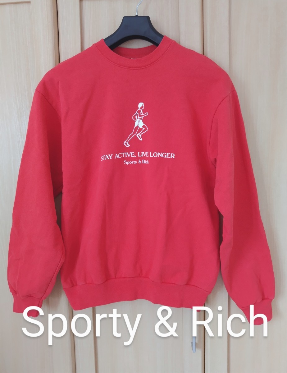 Sporty & Rich Mサイズ スポーティーアンドリッチ コットン 長袖スウェット レッド 拍卖