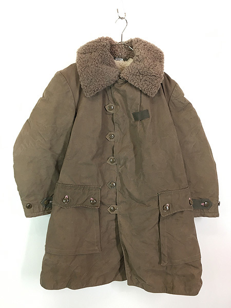 古着 40s スウェーデン軍 M1909 超防寒 コットン キャンバス シープスキン ムートン コート 1 極上!!拍卖