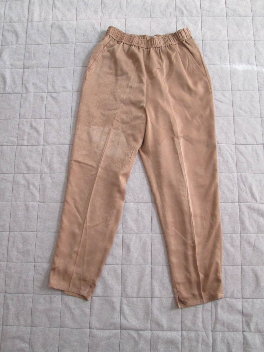 スローブイエナSLOBE IENA マットサテンのワイドパンツ 38/レンガ色 さらっとはきやすい!ショップクリーニング済拍卖