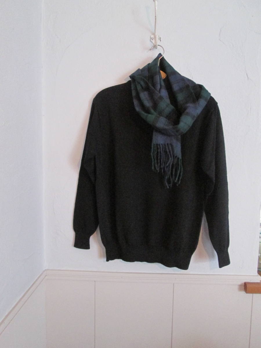 DANIEL・D // ダニエルD ウール100%黒ニット・セーター38/使えるベーシックニット☆イトキン/補修あり、ショップクリーニング済 拍卖