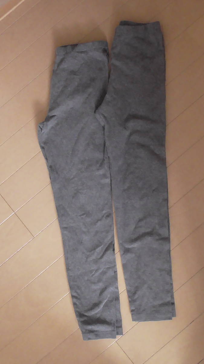 キッズ ユニクロ 2セット レギンス140 グレー 拍卖