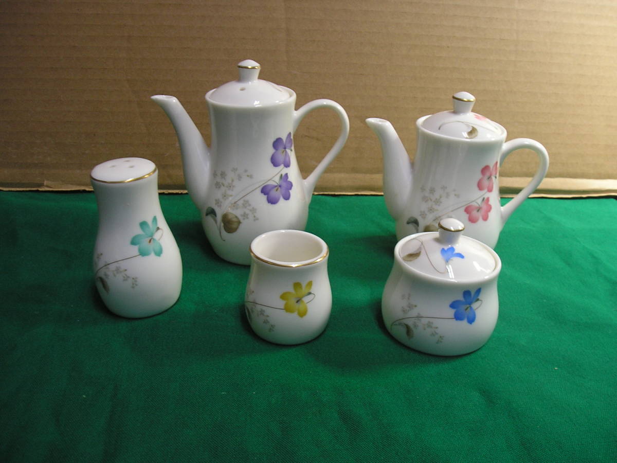 調味料入れ ◆ テーブル 調味料入れ ◆ 前畑陶器製 ◆ 5個セット 【保管104】拍卖