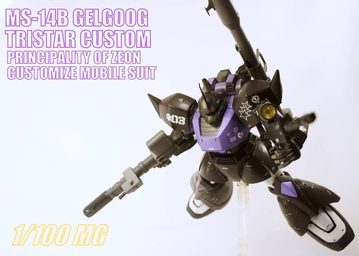 1/100MG MS-14B 高機動型ゲルググ 改修塗装済完成品トライスターカスタム 黒い三連星カラー ファーストガンダムMSV ジオン拍卖