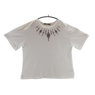 KFC0625◇ 新品 大きいサイズ Tシャツ 刺繍入り 4Lサイズ 白拍卖
