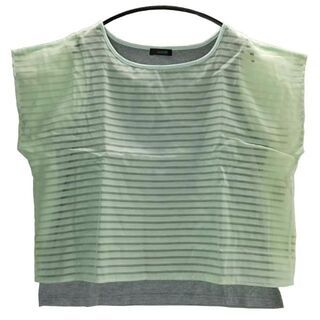 KFC0612◇ 新品 重ね着風 ノースリーブ Tシャツ 3Lサイズ 緑拍卖