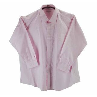 KFC0891◇ 新品 ワイシャツ 長袖 ラウンド 替えボタン付 6LB ピンク拍卖