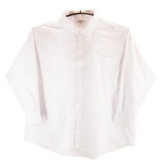 KFC0922-3◇ 新品 ワイシャツ 格子柄 ラウンド 7LB 白拍卖