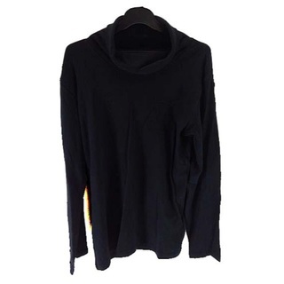 KFC2599◇ 新品 大きいサイズ トップス タートルネック ベーシック シンプル 無地 3Lサイズ 綿100% 黒 ブラック拍卖