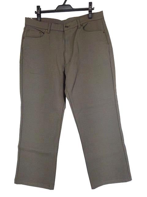 AW310■新品カジュアル 裏起毛ストレートストレッチパンツ シンプル無地 4L大きいサイズ相当 カーキ拍卖