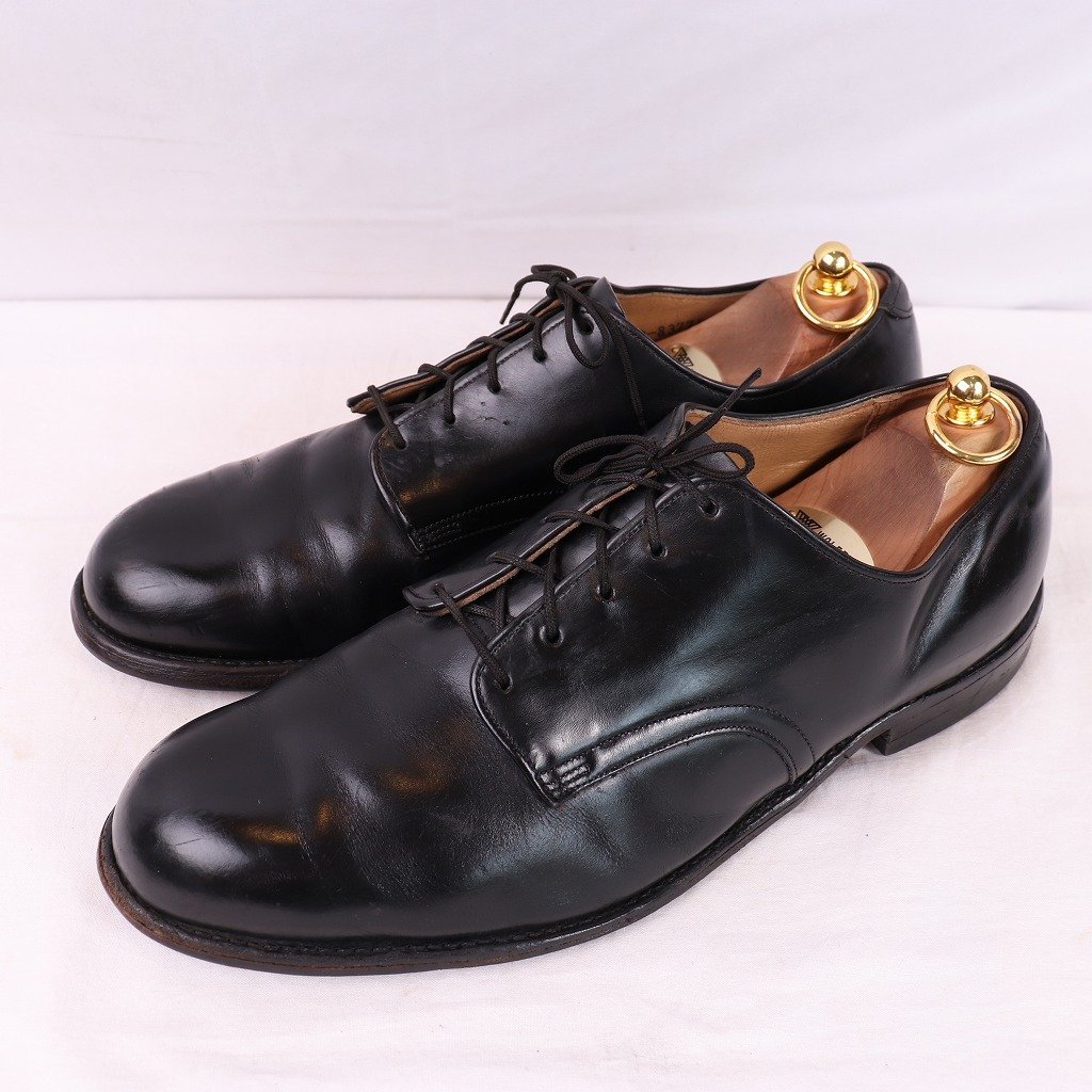 70's サービスシューズ 10 R 黒 GENESCO INC 6アイレット 米軍 USネイビー ミリタリー ヴィンテージ レザーソール 70年代 中古 ds4043拍卖